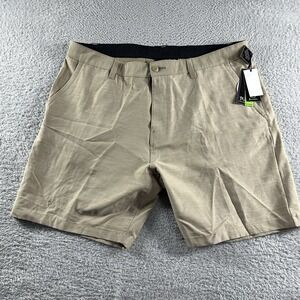 Burnside Hybrid Board Shorts Mens 40 Performance Stretch Brown Khaki Beach